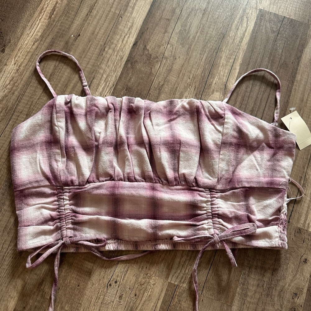 Aeropostale Pink Ruched Crop Camisole